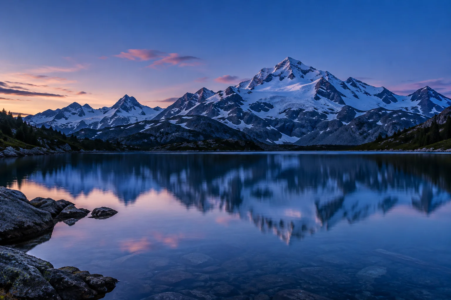 Sample background: a mountain lake