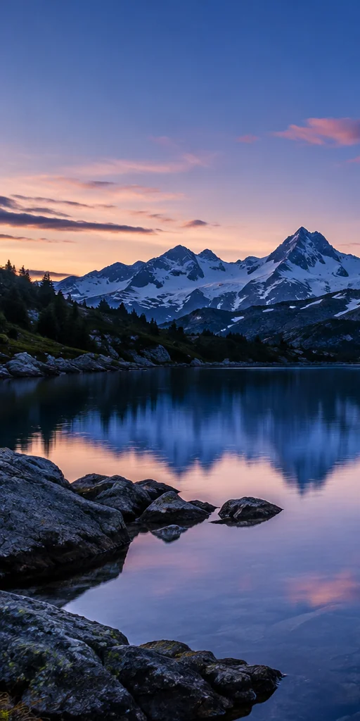 Mountain lake sample, panel 1 of 3