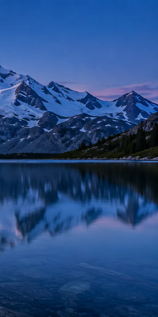 Mountain lake sample, panel 3 of 3